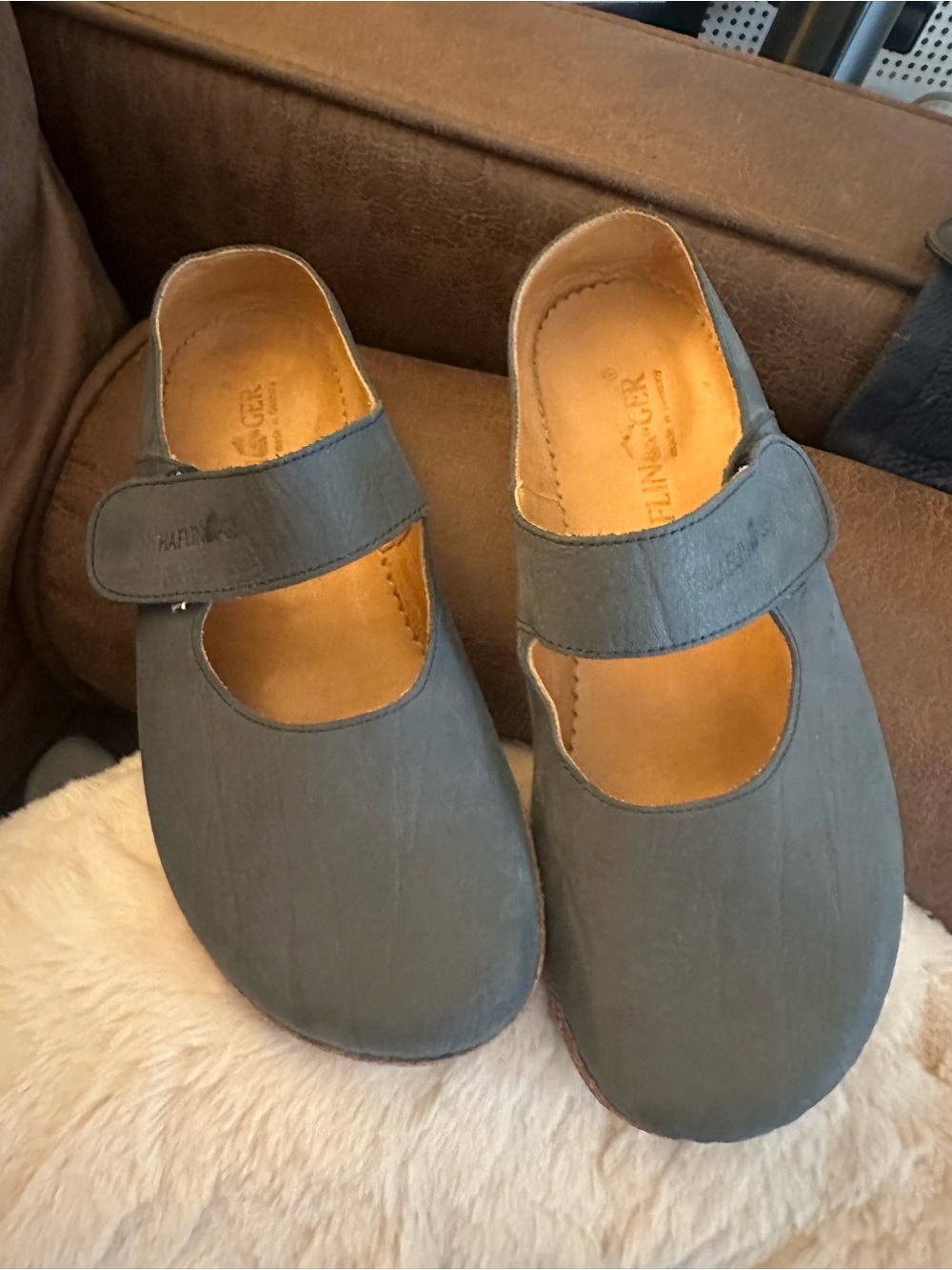 Haflinger Taylor leather Mary Jane Charcoal Clogs